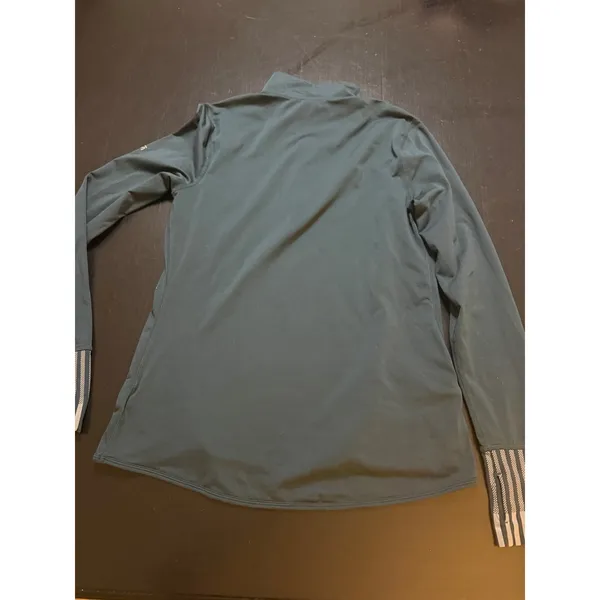 GapFit‎ Womens L Quarter Zip Long Sleeve Running Top Teal Green Thumbhole Cuffs - Image 5