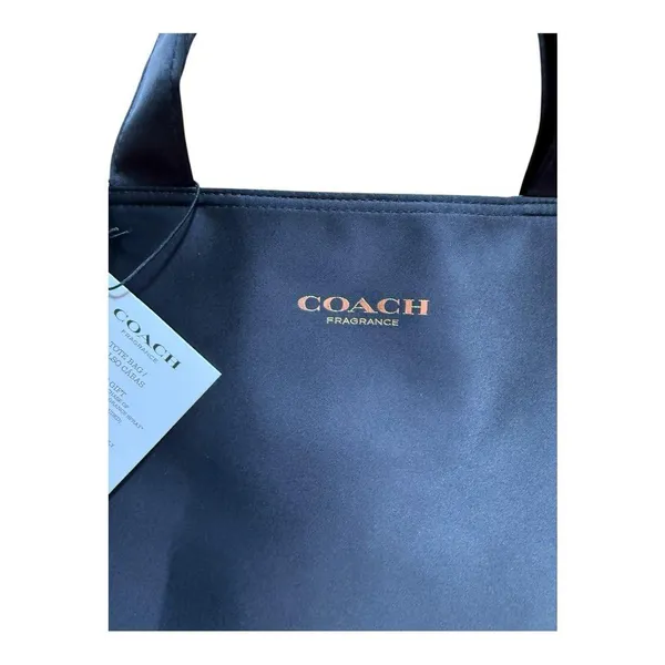 Coach Fragrance Black & Gold Sparkle Satin Lined Tote Shoulder Bag NWT - Image 4