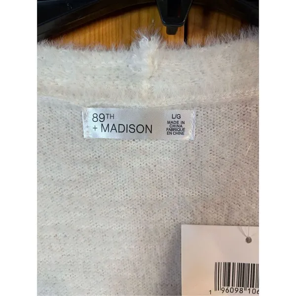 89th Madison long form cardigan size large ivory long sleeve nwt (4755) Read - Image 4