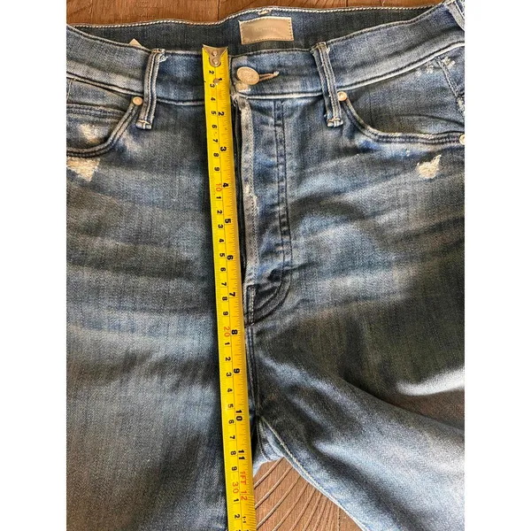 MOTHER The Stunner Ankle Fray Graffiti Girl Denim Distressed Jeans Women’s sz 24 - Image 13