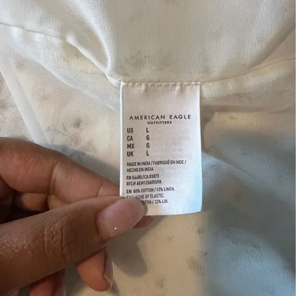 American Eagle Outfitters Ditsy Floral Cotton Linen Button Front Dress‎ Size L - Image 11