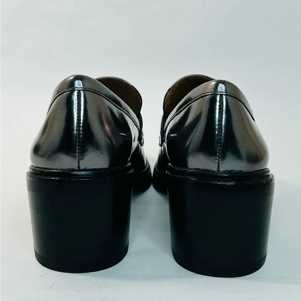 Coach Heath Block Heel Penny Loafer Mirror Metallic Leather size 9 EUC - Image 6