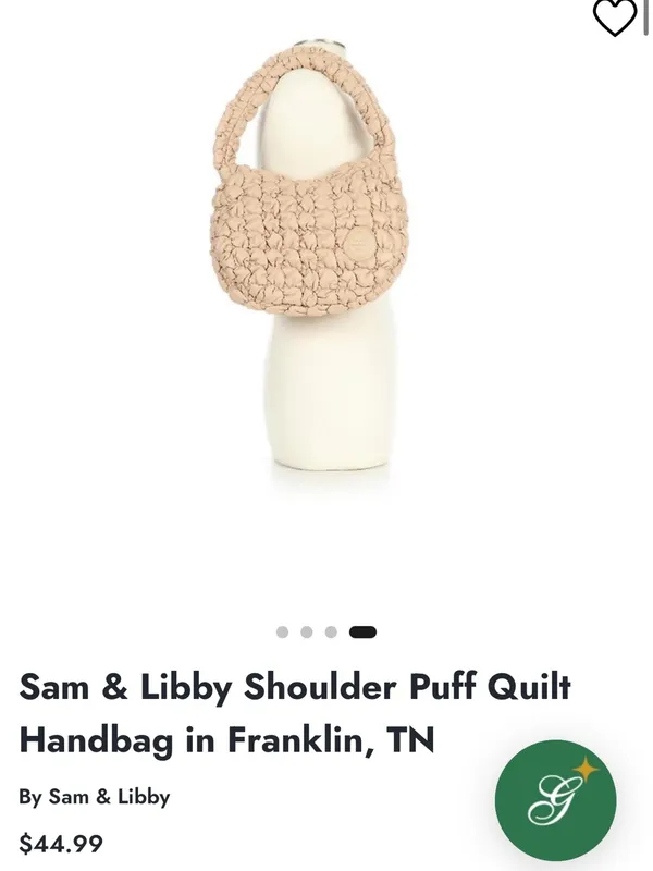 Sam & Libby • Shoulder Bag • Puff Quilt • Tan - Image 5