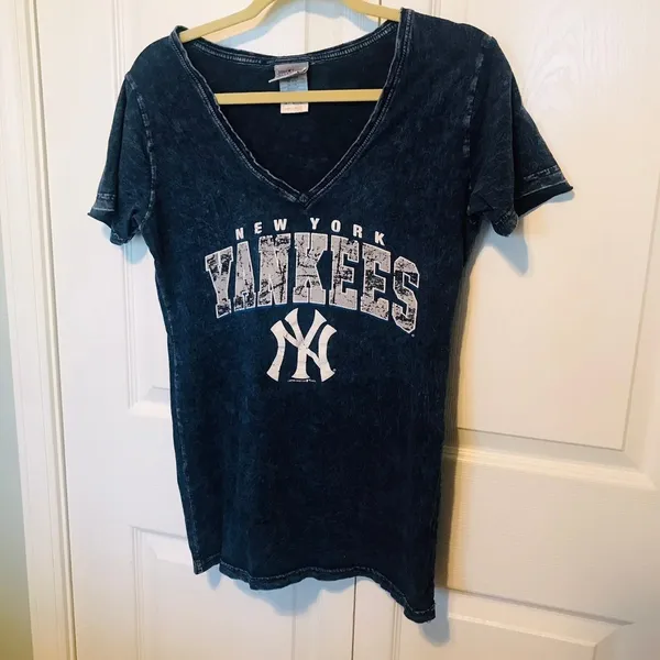 NEW YORK‎ YANKEES MLB Womens Fitted Shirt Blue - Image 3