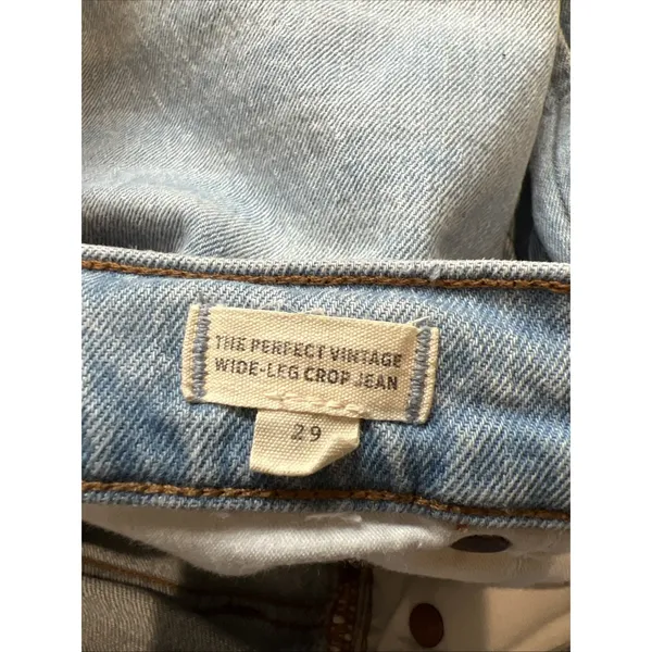 Madewell The Perfect Vintage Wide Leg Crop Jeans Light Blue Denim‎ - Image 5
