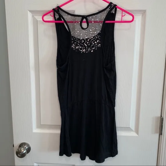 5/$15 -‎ Studio Y black tunic tank with sequins XS - Image 3