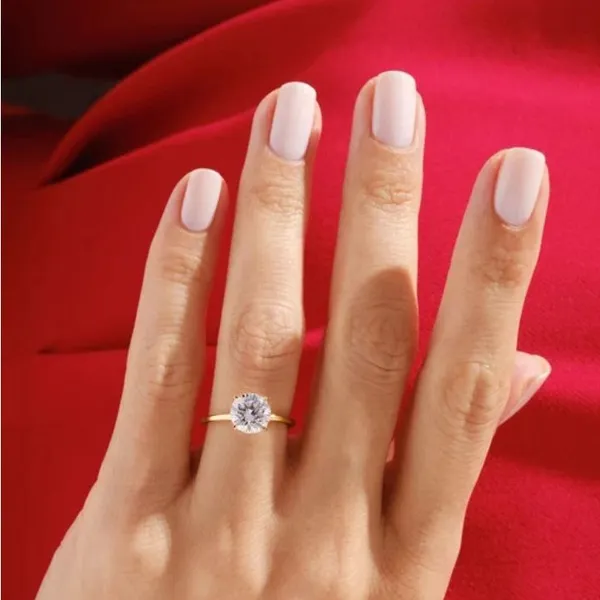 14k Gold Plated S925 Engagement Ring 2.00ct Solitaire Simulated Diamond,‎ Sz 6 - Image 7