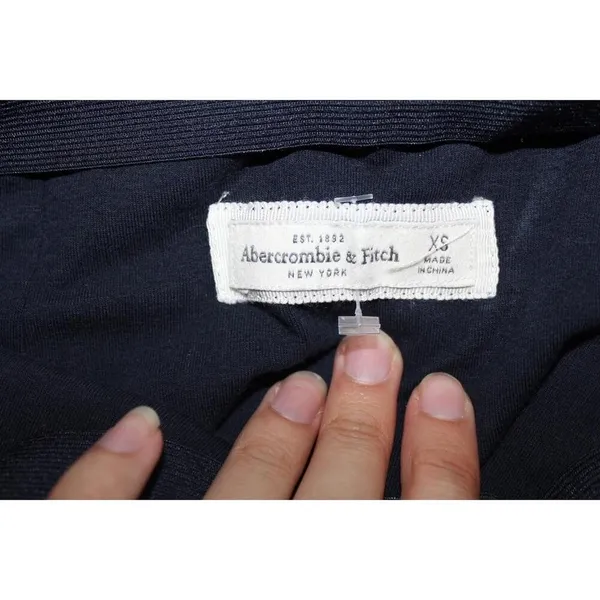 Abercrombie & Fitch Navy Blue White Striped Cotton Pencil Mini Skirt Size XS - Image 3