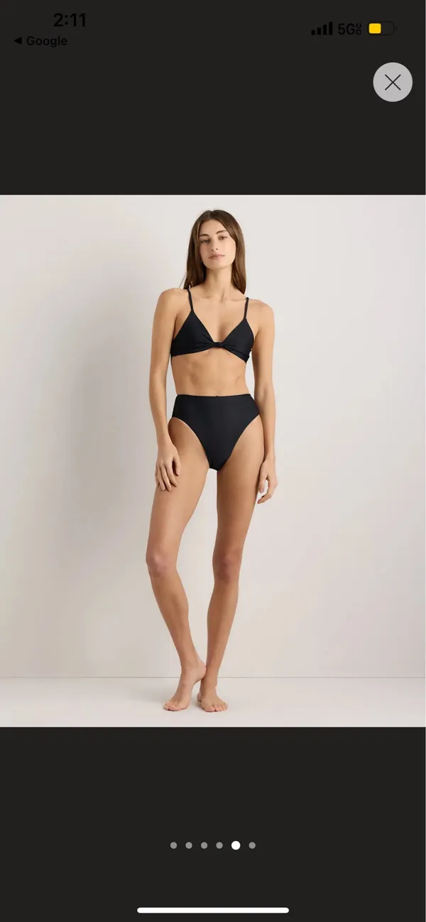 New Quince Italian High-Rise High-Leg Bikini Bottom Size Medium - Image 3