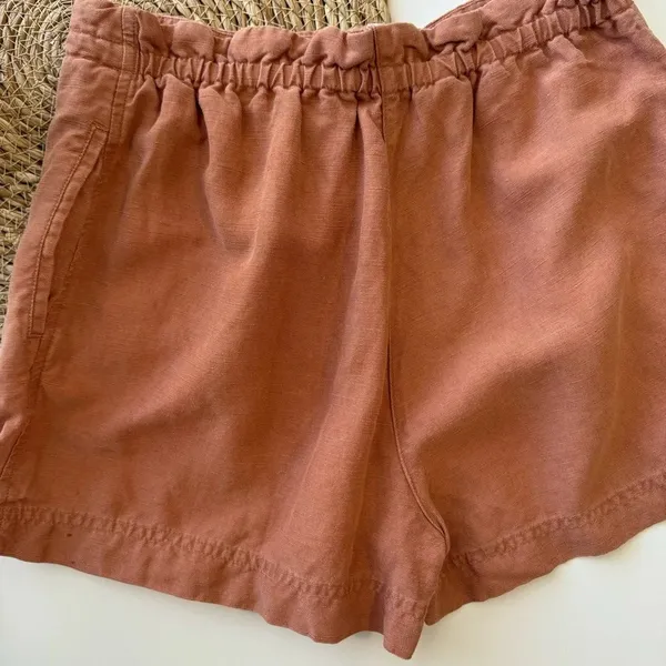 Wilfred Linen Burnt Orange Drawstring‎ Shorts Size XS - Image 7
