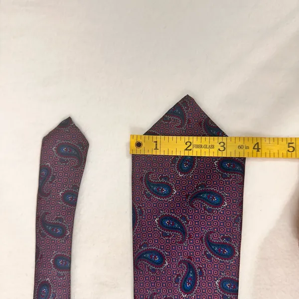 Mallards Neck Tie Silk Purple Multicolor Presley Geometric Hand Sewn USA - Image 8