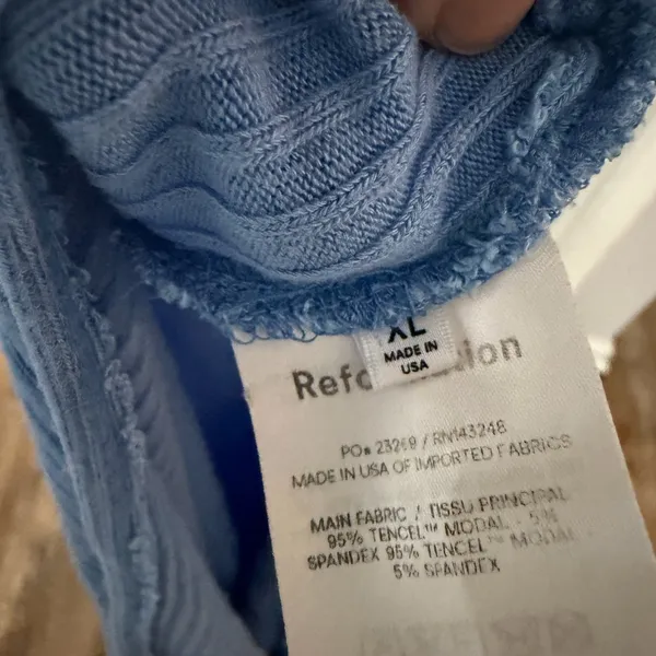 Reformation Blue Jael Ribbed Sleeveless‎ Maxi Dress XL - Image 10