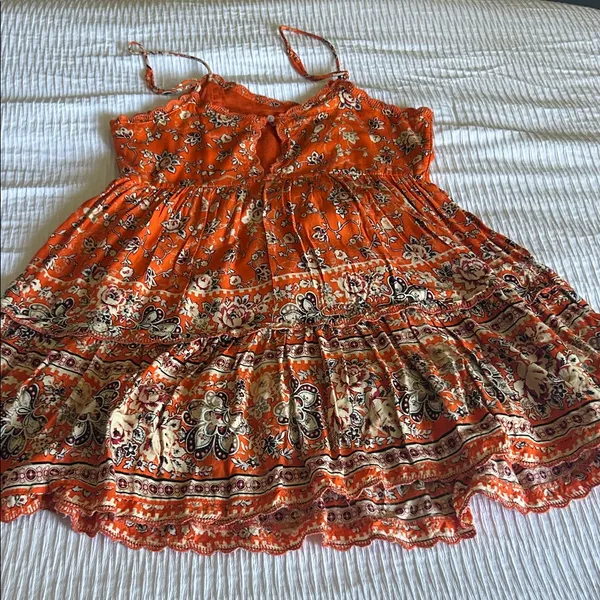Urban Outfitters Orange Floral Mini Dress - Image 5