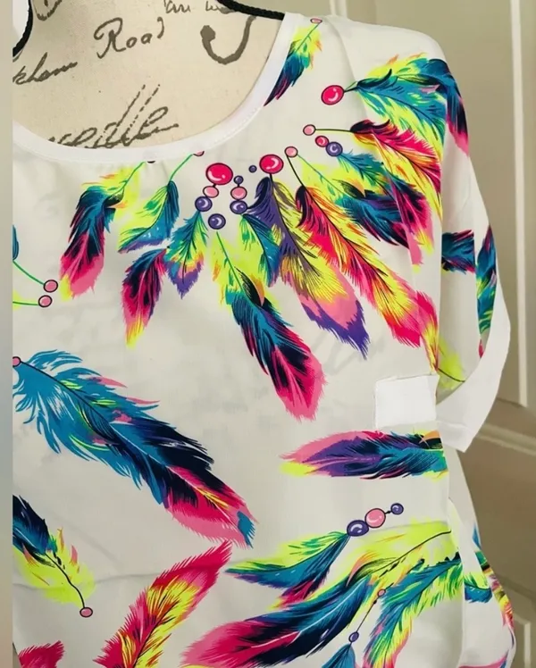 Ladies feather Print 2pc Set Multiple Size M - Image 11