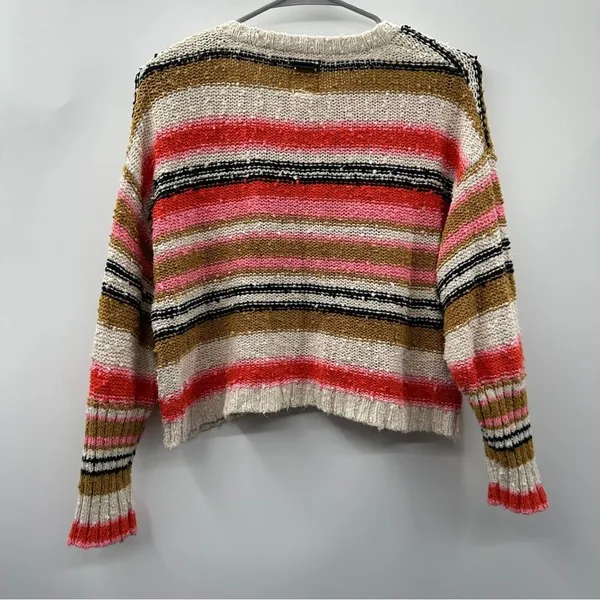 Billabong Easy Going Multicolor Chunky Knit Long Sleeve‎ Cropped Sweater Sz XS - Image 6