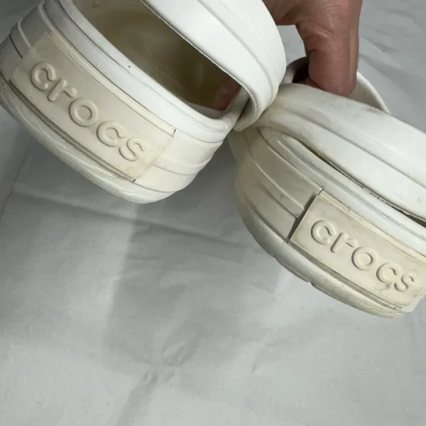 Crocs Classic Clog Sz: M:7/W:9 Bright Crisp White Lightweight Comfort Minimalist - Image 8
