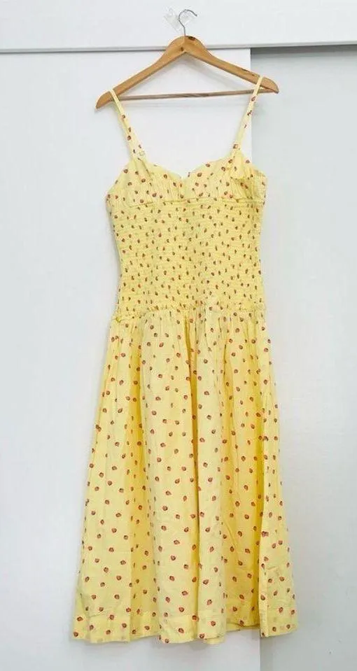 NWOT Free People Strawberry Yellow Midi Maxi Lavender Daze Dress Size Medium - Image 5