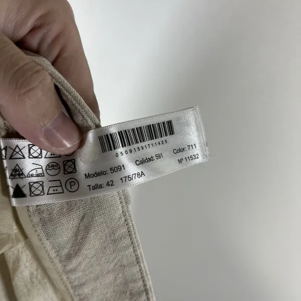 Massimo Dutti Linen Blend Tan Cargo Leg Sz 10 Pants‎ High Waist Resort Vacation - Image 9