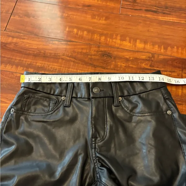 AmericanEagle outfitters black faux leather curvy classic bootcut jeans 28S - Image 14