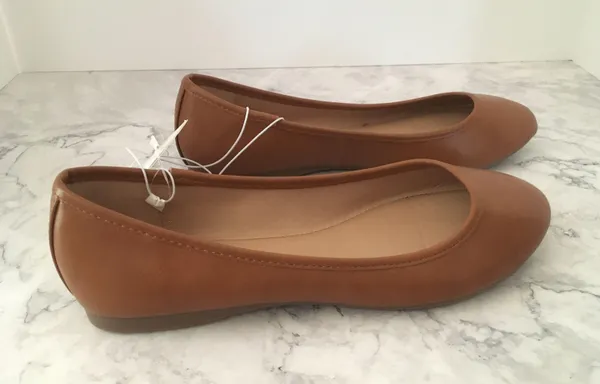Ballet Flats, Size 7W Brown - Image 2