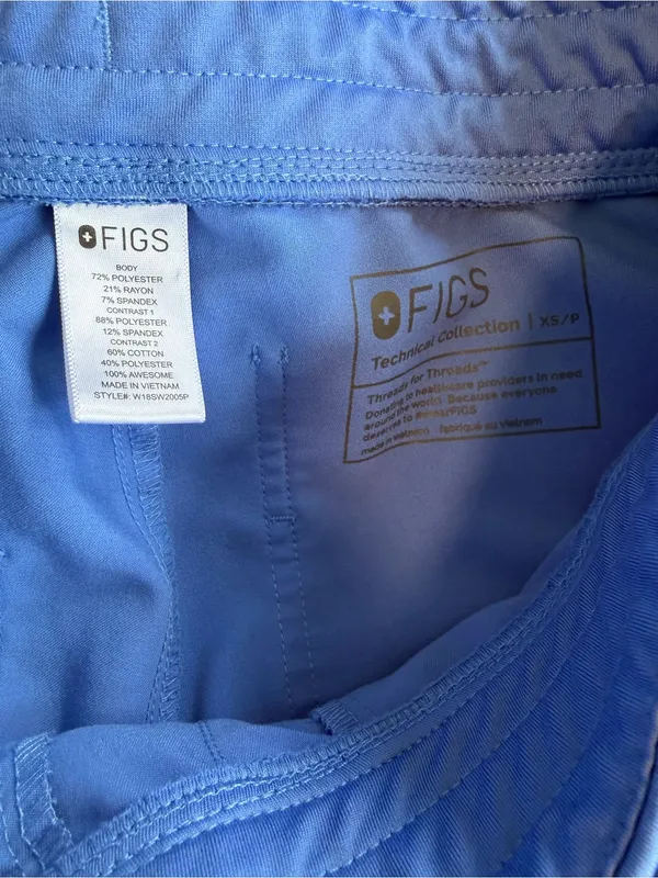Figs Zamora Jogger Scrub Pants Ceil Blue Size XS Petite - Image 5