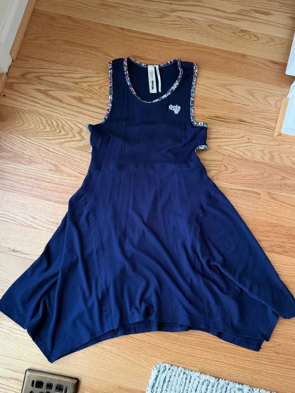 Gola x Anthropologie Sun’s Out Mini Dress Navy Floral Trim Athletic Dress Size M - Image 7
