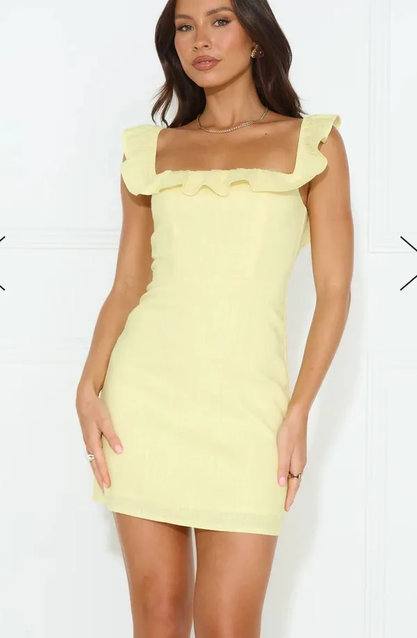Hello Molly Yellow Mini Dress - Image 2