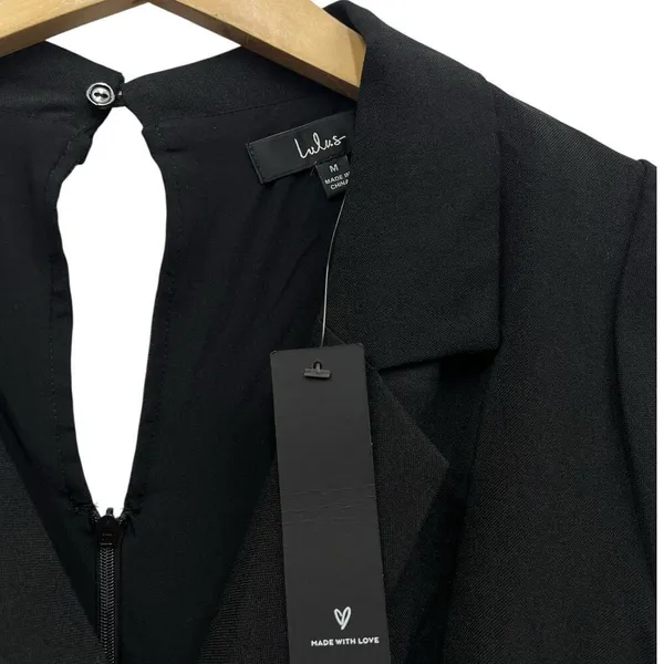 Lulus Sensible Sensation Black Tie-Front Short Sleeve Jumpsuit size Medium - Image 5