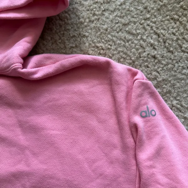 ALO Stadium Half Zip Hoodie in Macaron Pink - Image 5