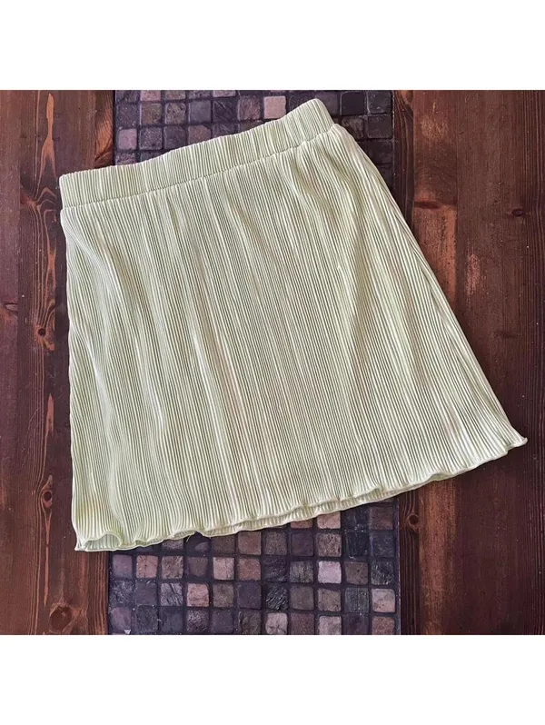 Peppermayo Sage Green Pleated Coquette Mini Skirt Size US 4 🌿 - Image 5