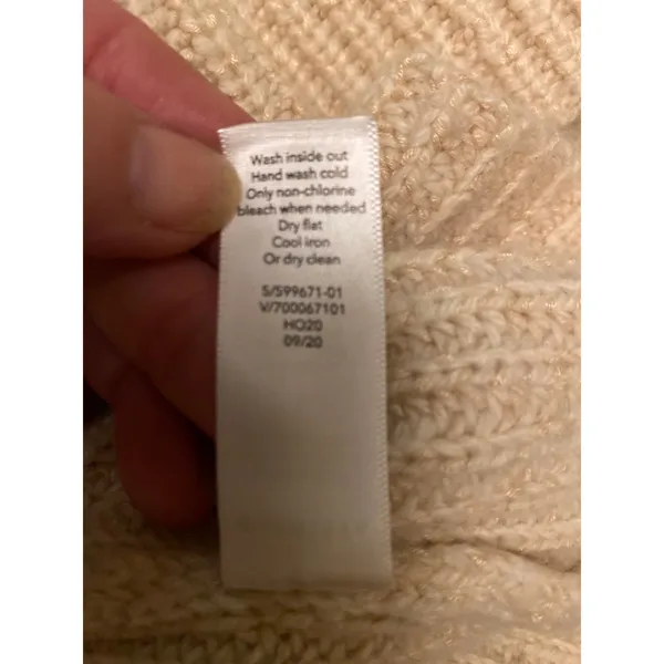 Athleta Hawthorn Textured Crew Sweater Women's Large Merino Wool Blend Coconut - Image 6