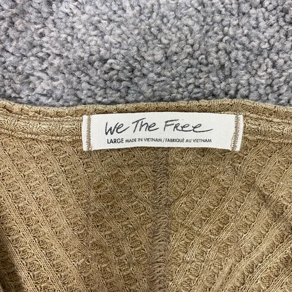 We The Free Free People Coraline‎ Thermal Top Shirt in Olive Tapenade - Image 3