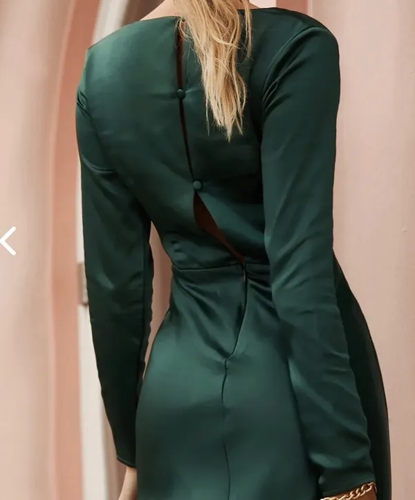 Selfie Leslie Long Dark Green Formal Dress - Image 2