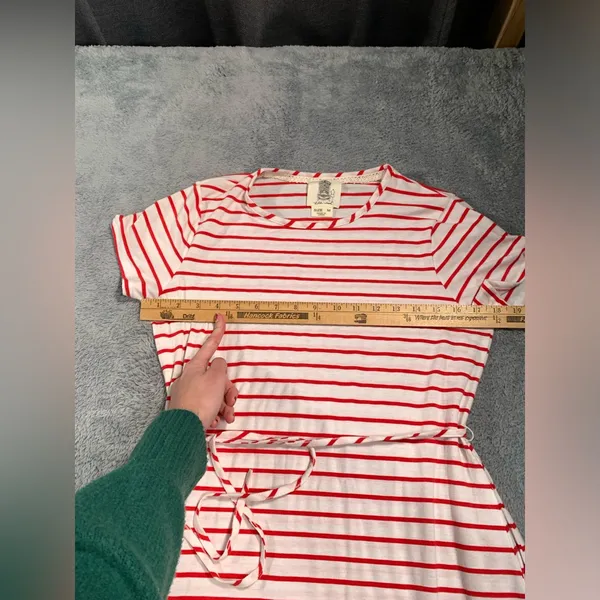 Anthropologie lili’s closet Red and White Striped Dress medium - Image 6