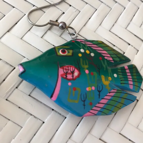 New vintage Hand painted wooden fish - Image 4