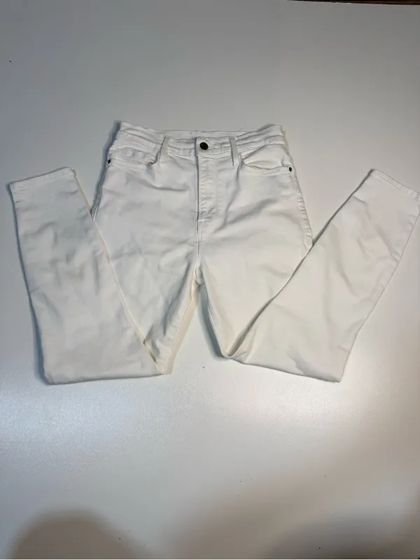 Frame Denim White Straight-Leg High-Rise Jeans Sz 28 - Image 5