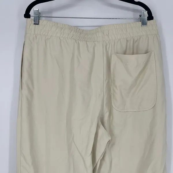 Elwood Dume Nylon Pants Large Cream Lined Drawstring Athletic Straight Leg - Image 7