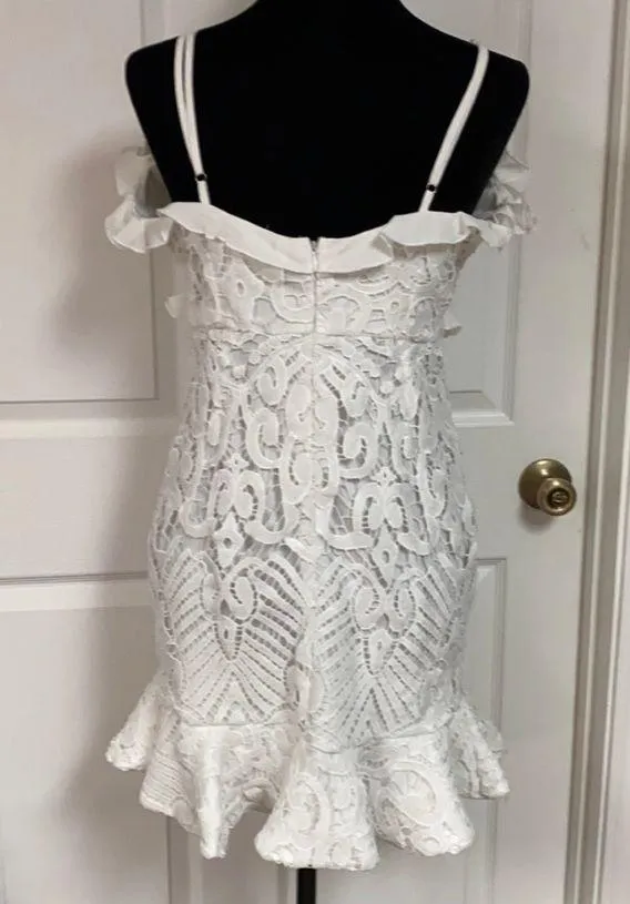 Angel Biba white lace dress. Size large - Image 7