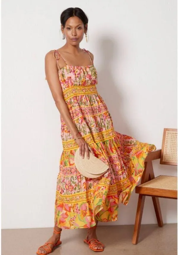 💕FARM RIO💕 Mixed Fruits Paradise Midi Dress ~ Small S NWT - Image 5