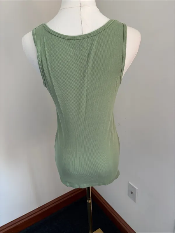 Motherhood Maternity Olive Green Ribbed Scoop Tank - Image 4