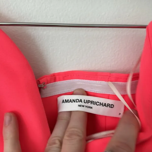 NWT Amanda Uprichard S Rayna Dress in Fluro Pink Ruched Strapless Dress - Image 5