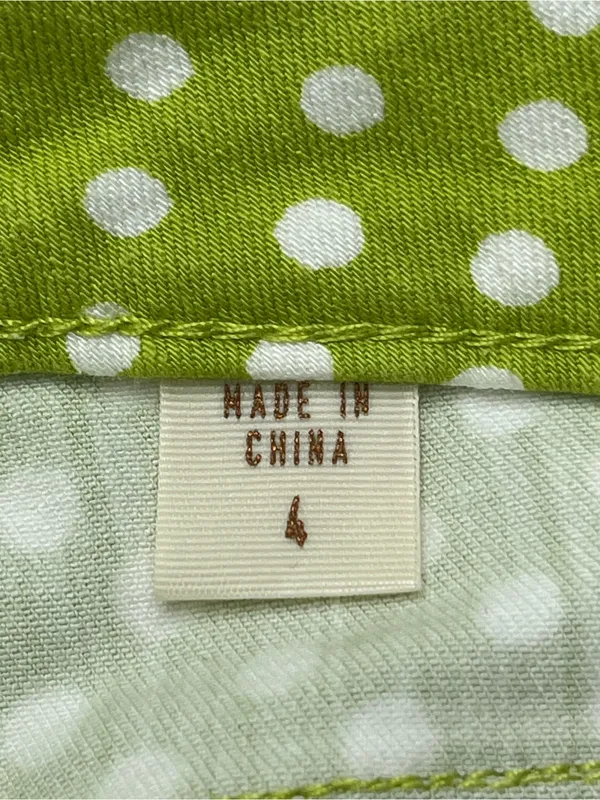 Coldwater Creek Women's Green White Polka Dot Cotton Blend Skinny Pants Size 4 - Image 11