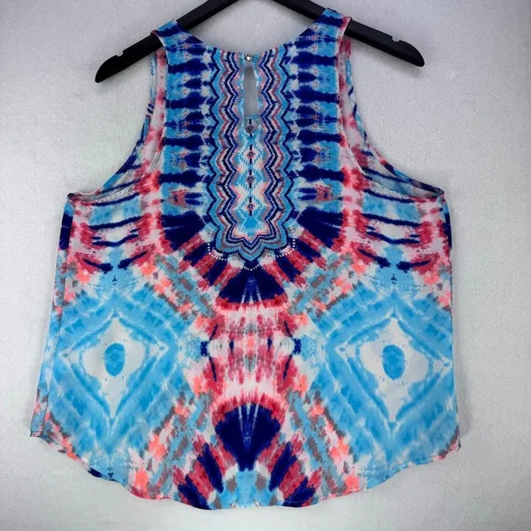 Xhilaration Tank Top Women Sz XL Sheer Multicolor - Image 2
