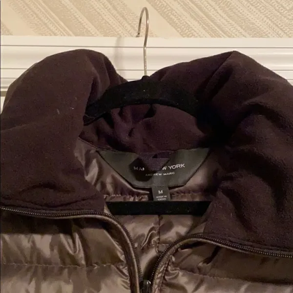 Andrew Marc Marc New York Dark Grey Hooded Puffer Jacket - Size M - Image 5