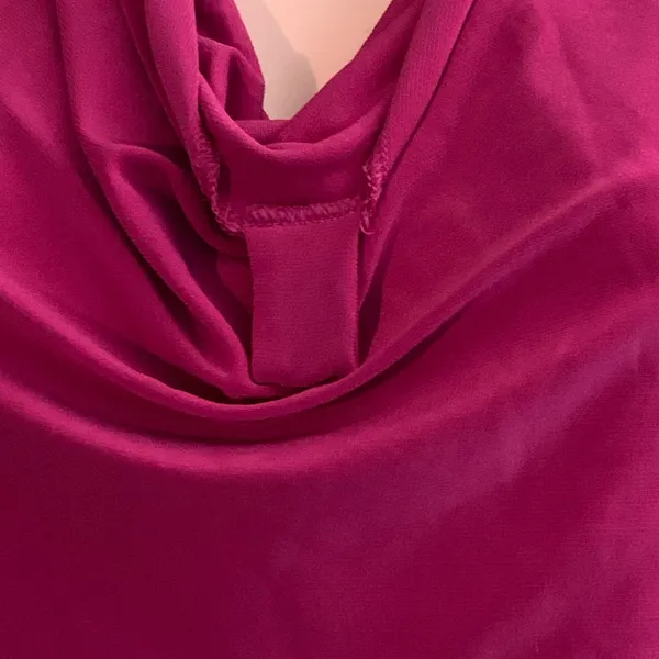 Chaps Size Medium Knee Length Draped Front Dress New Hibiscus Hill Geranium - Image 7