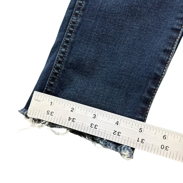 7 For All Mankind Women’s Dark Blue Ankle Straight Jeans With Frayed Hem 25 - Image 6
