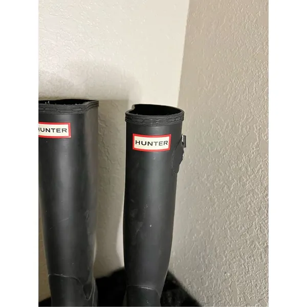 Hunter Womens Black Rubber Rain BOOTS Original Tall 9 - Image 2