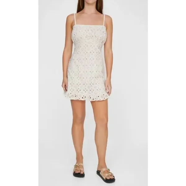 nasty‎ gal broderie frill hem minidress Size 2 - Image 2