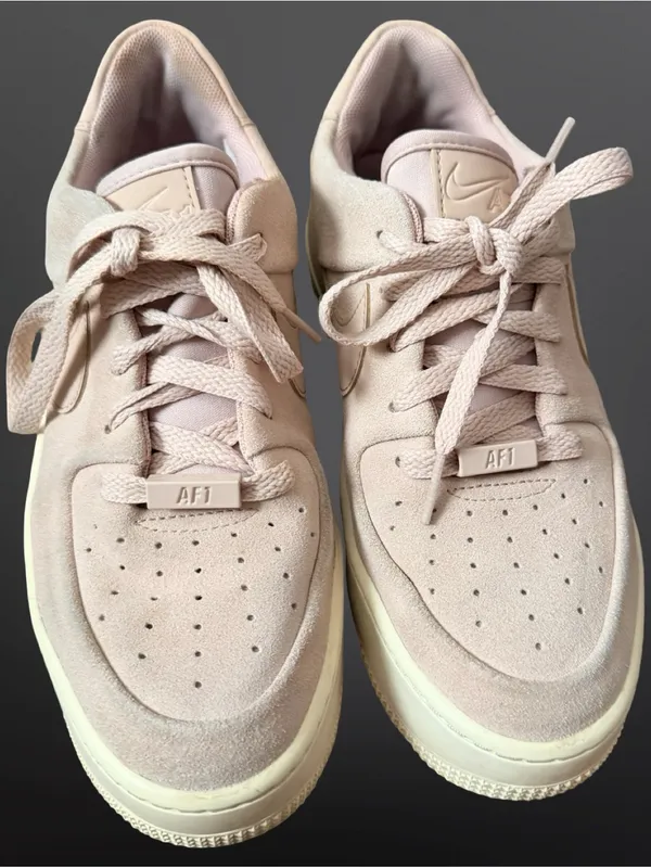 Nike Air Force 1 Sage Low Particle Beige Pink Beige Suede Platform Sneakers Sz 8 - Image 6