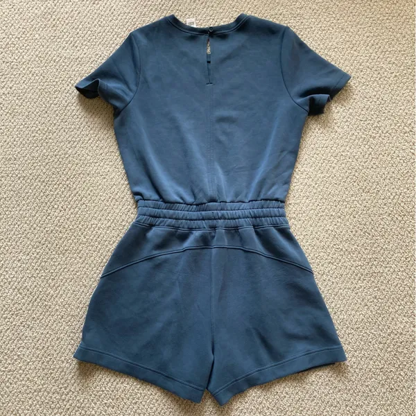 Spanx Airluxe Romper Short Romper Blue Size Small Short Sleeve Shorts GUC - Image 9